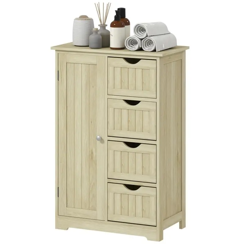 Narrow Bathroom Column Cabinet with 4 Drawers
