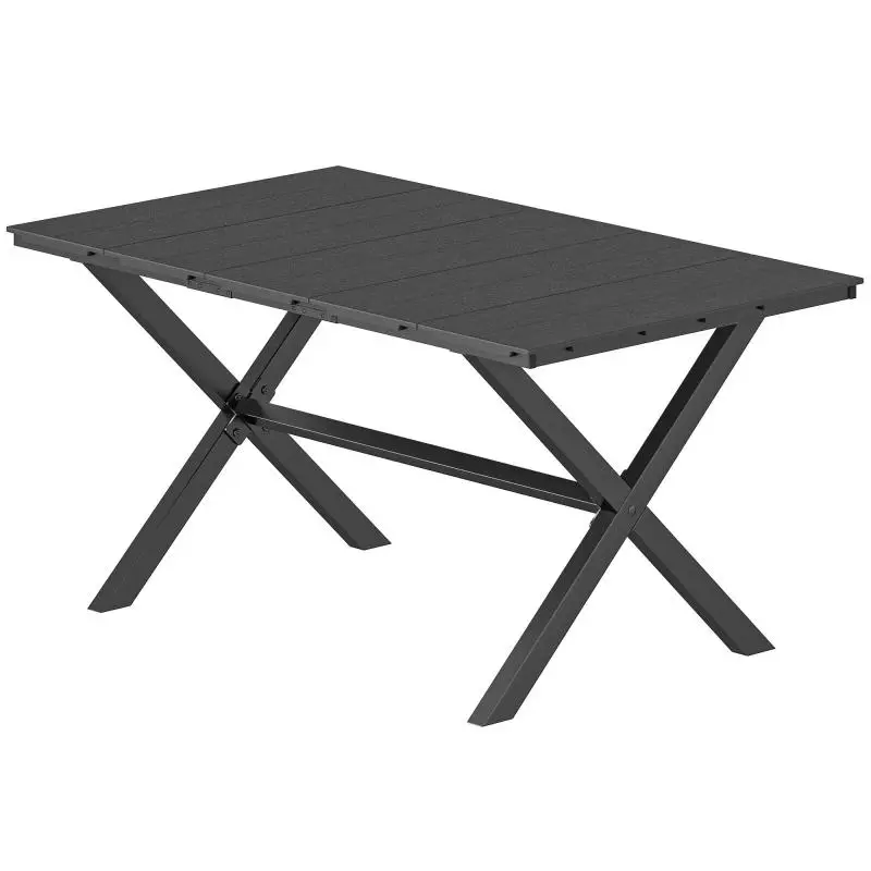 Garden Dining Table, 150 x 90 cm, Black