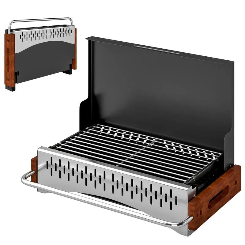 Foldable Charcoal BBQ, Black