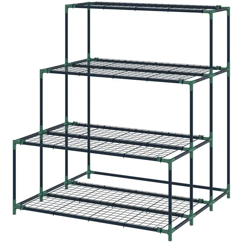 4-Tier Ladder Plant Stand, Green