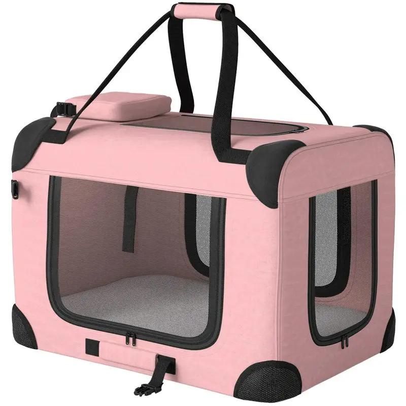 Foldable Pet Carrier, 60 x 41.5 x 41 cm, Pink