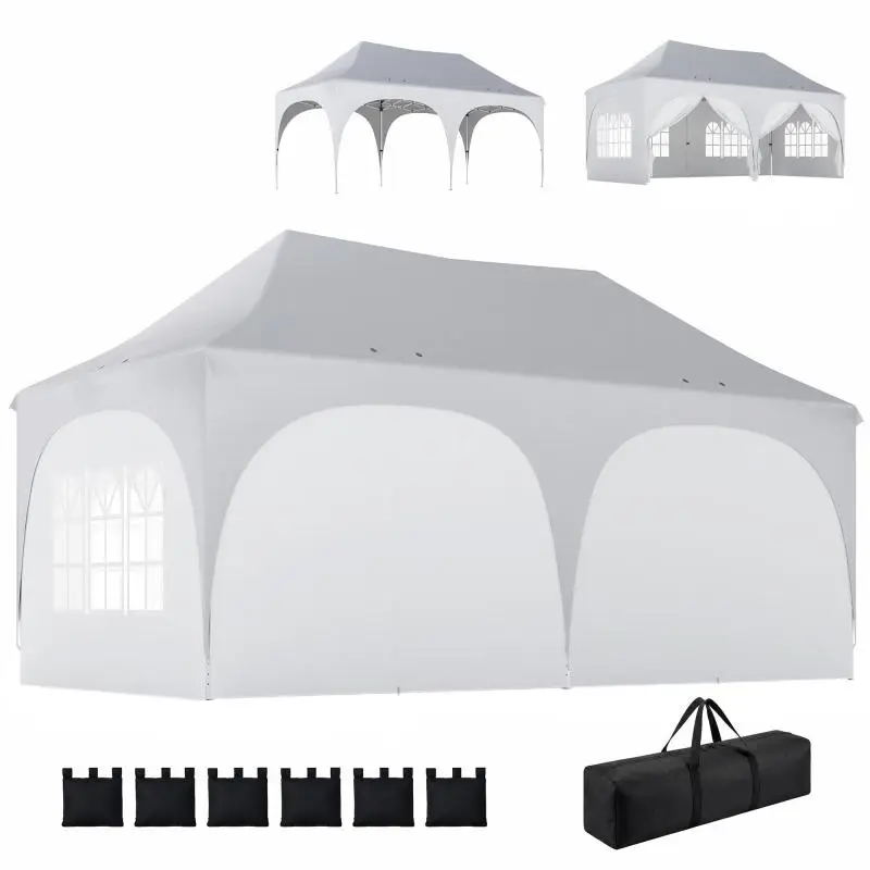 Pop-Up Folding Canopy 6 x 3 m, Light Grey