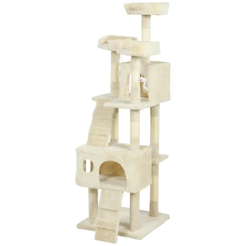 Cat Scratching Tree with 2 Caves, 3 Beds and 2 Ramps