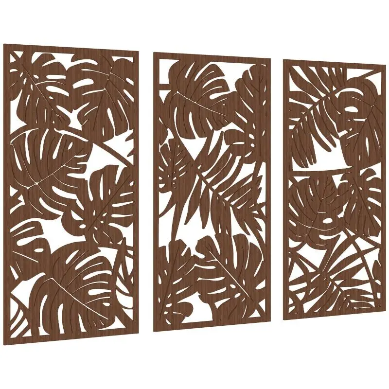3-Piece Wooden Wall Art, 40 × 80 cm