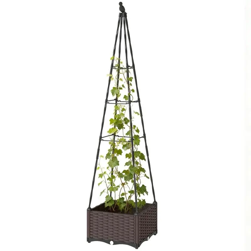 Planter with Metal Trellis, 40 x 40 x 175 cm