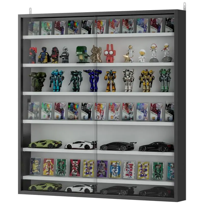 Wall Display Cabinet with 2 Sliding Glass Doors