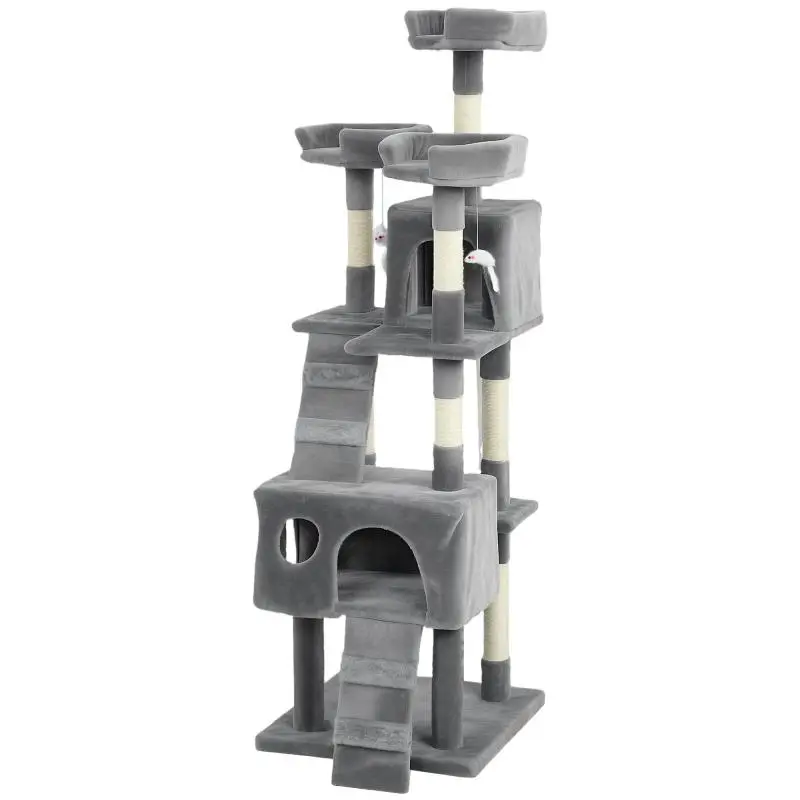 153 cm Cat Tree with 2 Condos and 3 Perches