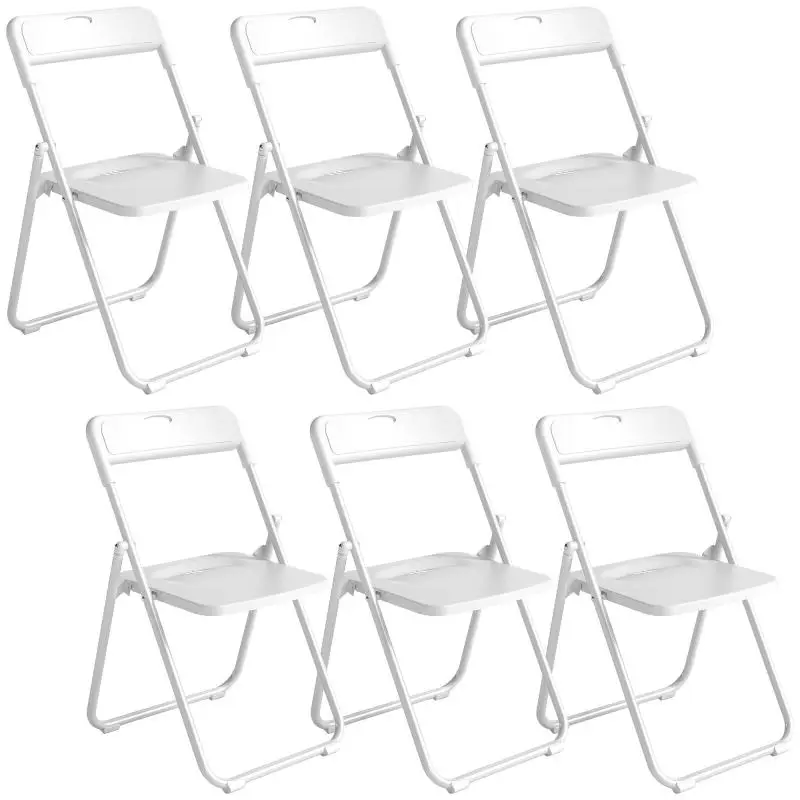 Set of 6 Folding Chairs, 120 kg, White