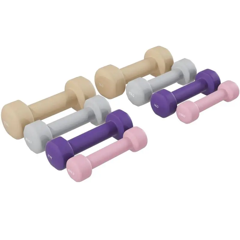 Cast Iron Hex Dumbbell Set with Case, 4 Pairs