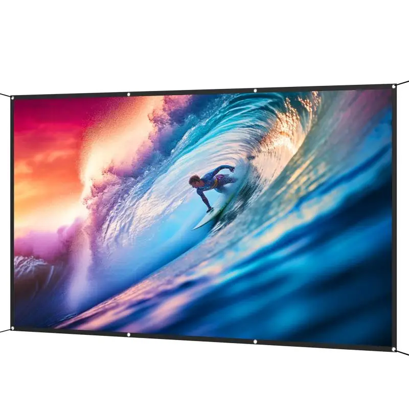 120-Inch Manual Projection Screen, 16:9, White