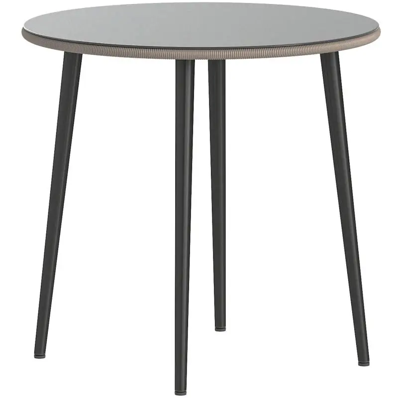 Garden Dining Table with Tempered Glass Top, 80 cm