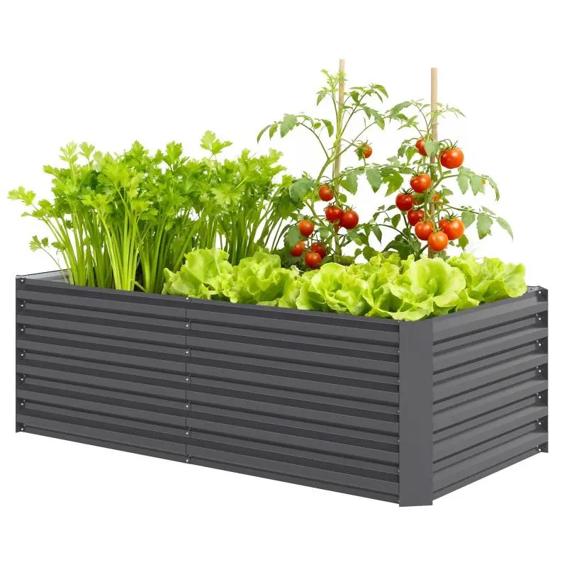 Rectangular Galvanised Steel Outdoor Planter, 180 cm