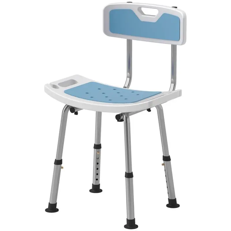 Height-Adjustable Shower Chair with Backrest