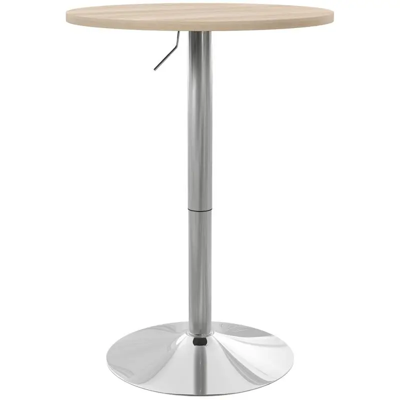 Round High Kitchen Table with Adjustable Height