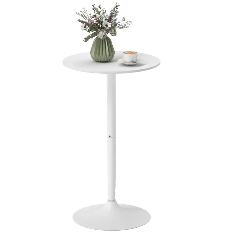Round High Bar Table for 2, White