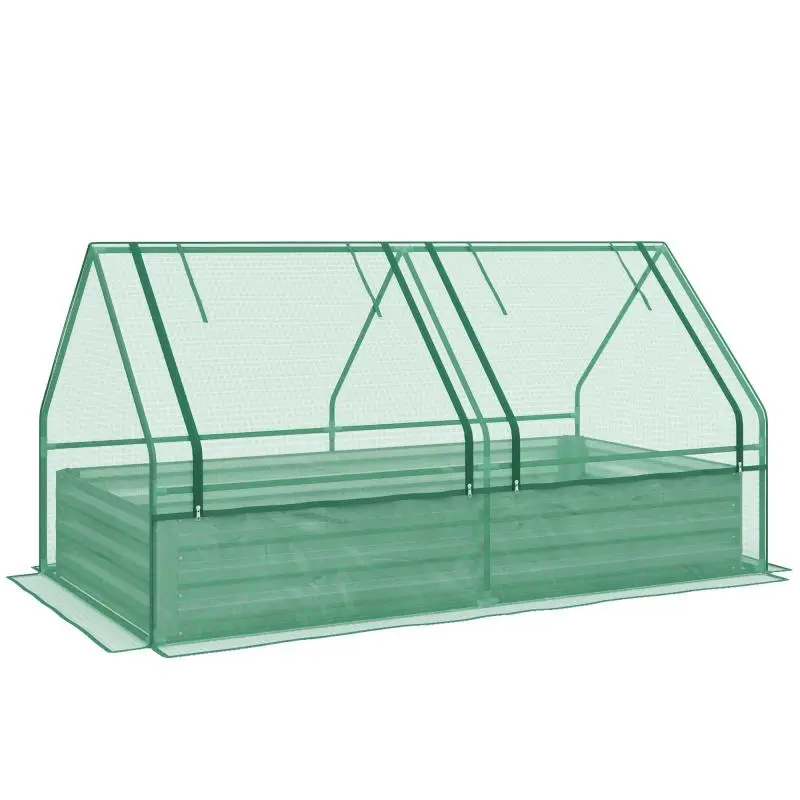Large Outdoor Planter with Mini Greenhouse, 185 x 95 x 92 cm