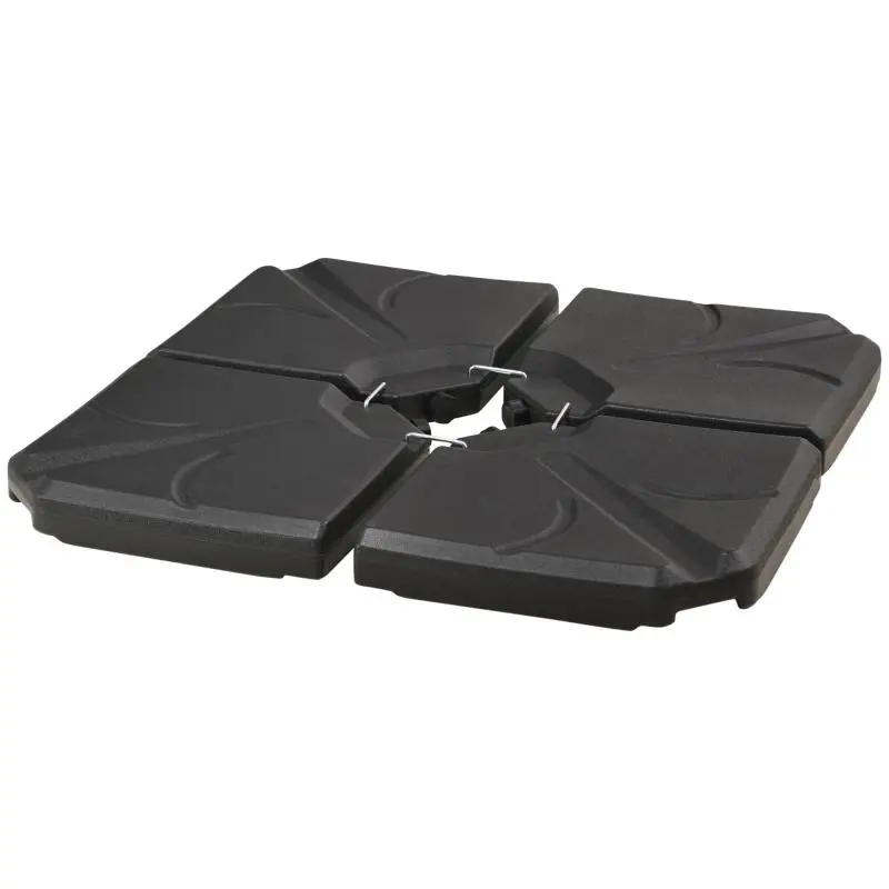 Fillable Parasol Base, 4-Piece, Black
