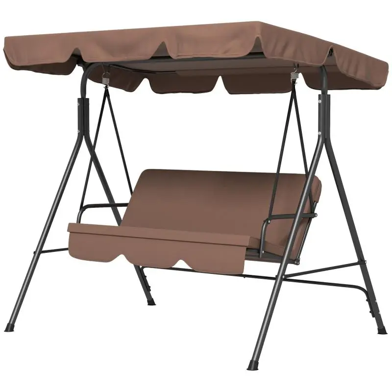 3-Seater Garden Swing with Adjustable Canopy