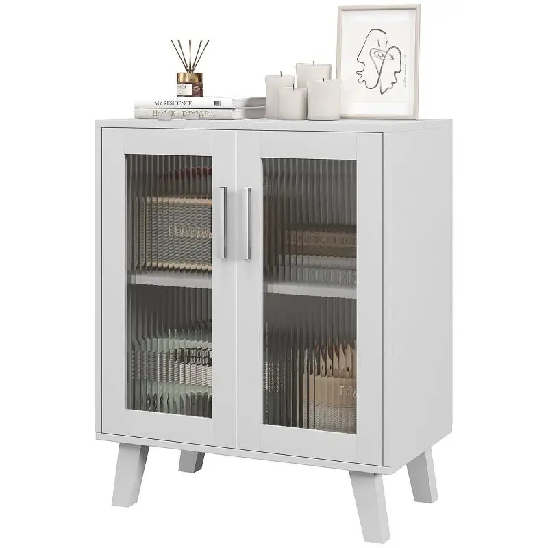 2-Door Sideboard with Acrylic Doors, White