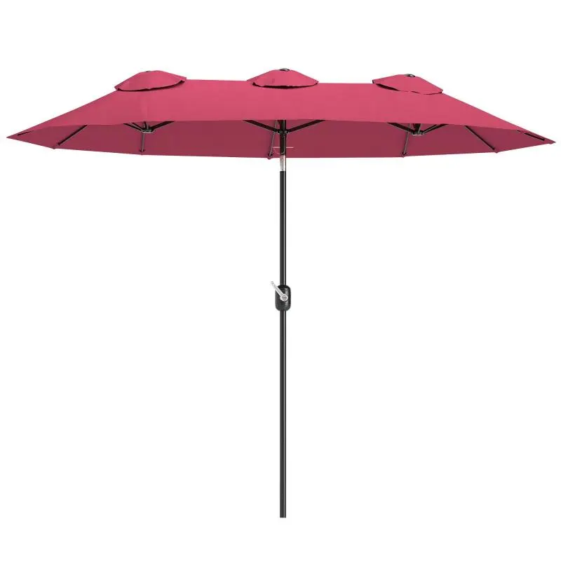 Double Garden Umbrella, 295 x 152 cm, Wine Red