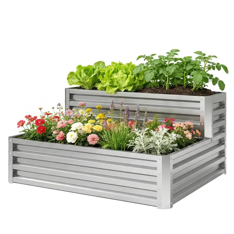 Tiered Steel Planter, 120 x 101 x 58 cm