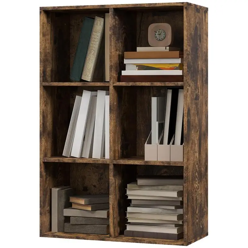 3-Tier Bookshelf with 6 Storage Cubes