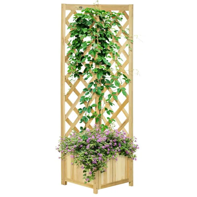 Corner Planter with Trellis, 40 x 40 x 145 cm