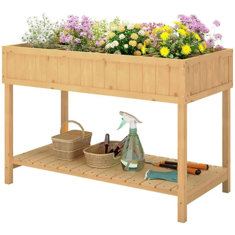 Urban Garden Planter Table with Lower Shelf, 110 x 46 x 76 cm