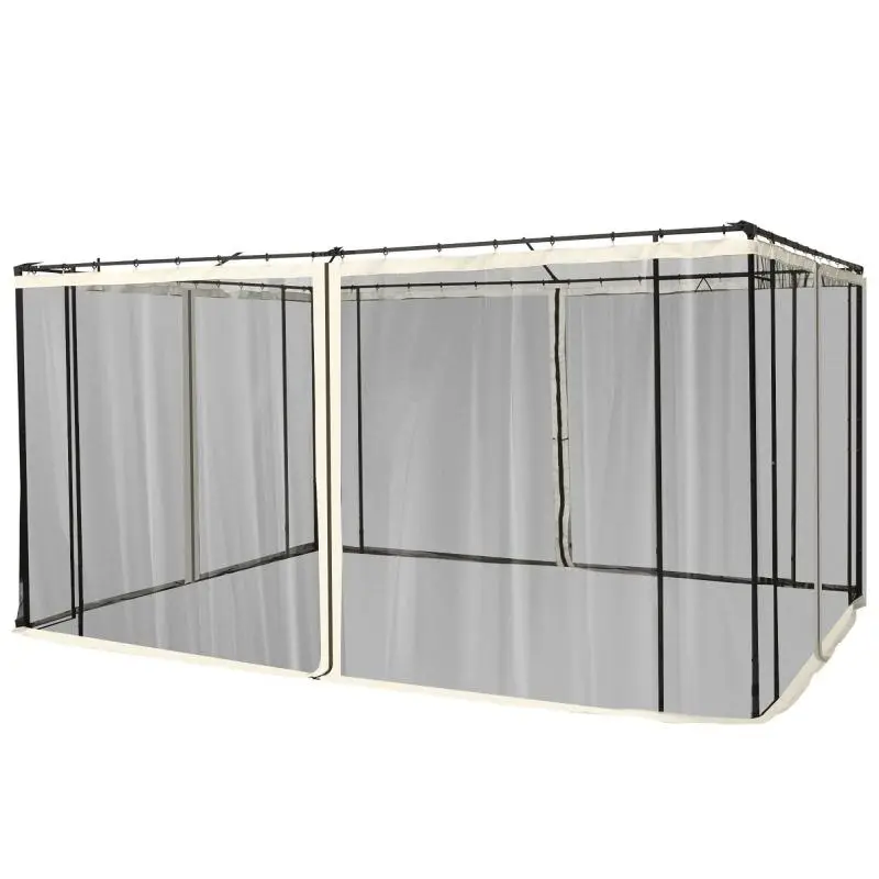 4 Side Panels for Garden Gazebo, Black