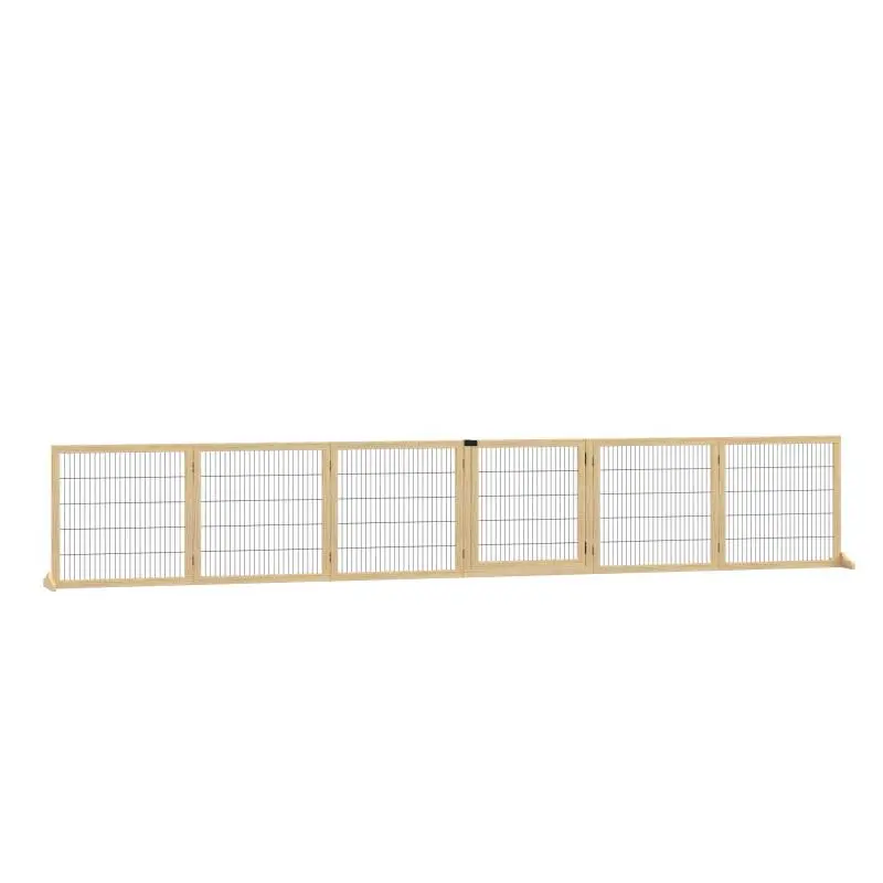 Freestanding Foldable Wooden Dog Gate