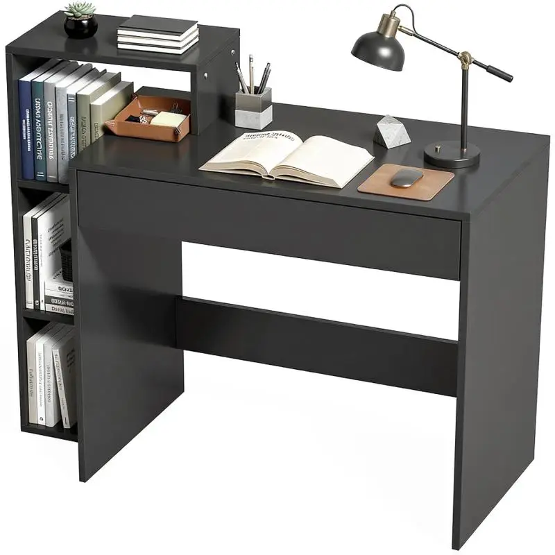 PC Desk with 3 Shelves and Drawer, 100 cm