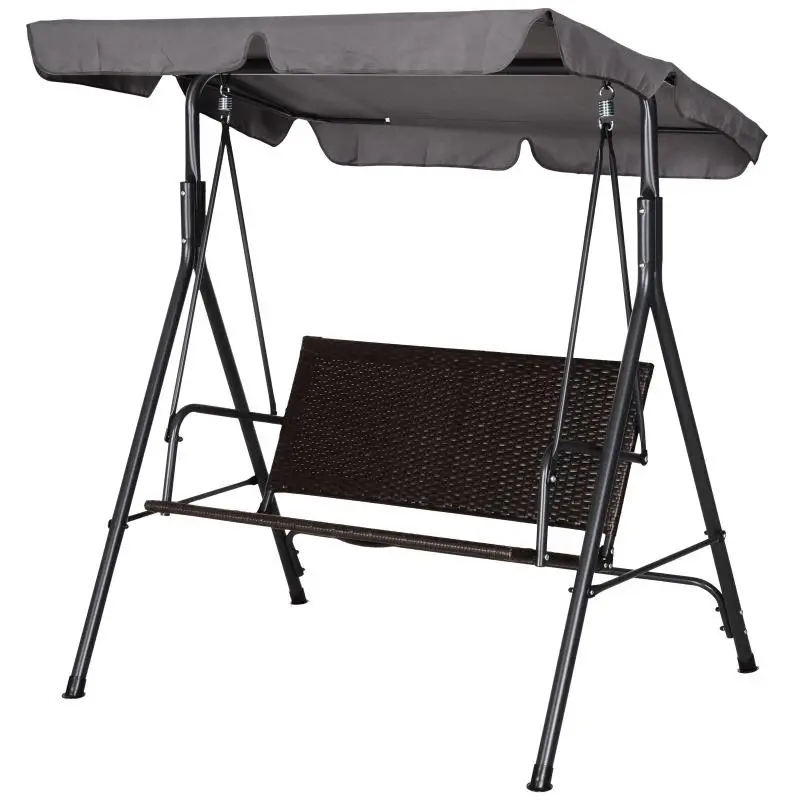 2-Seater Garden Swing with Adjustable Canopy