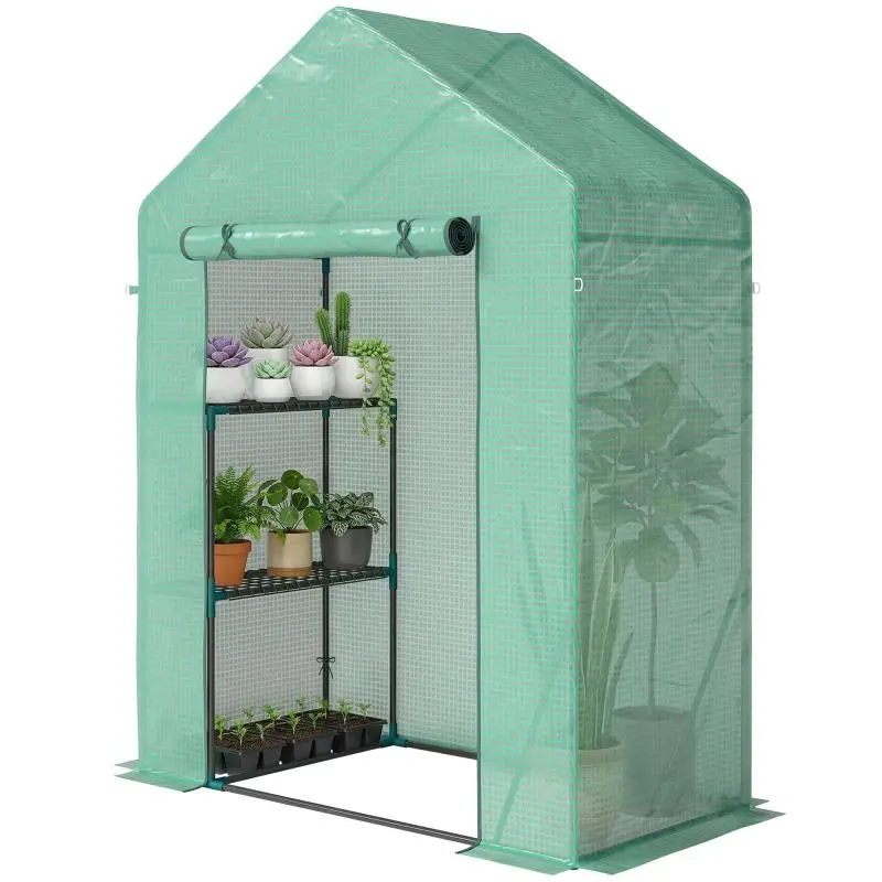 Garden Greenhouse with 2-Tier Shelf