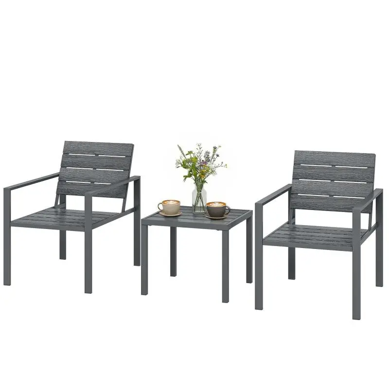 3-Piece Garden Set with 2 Chairs and Coffee Table