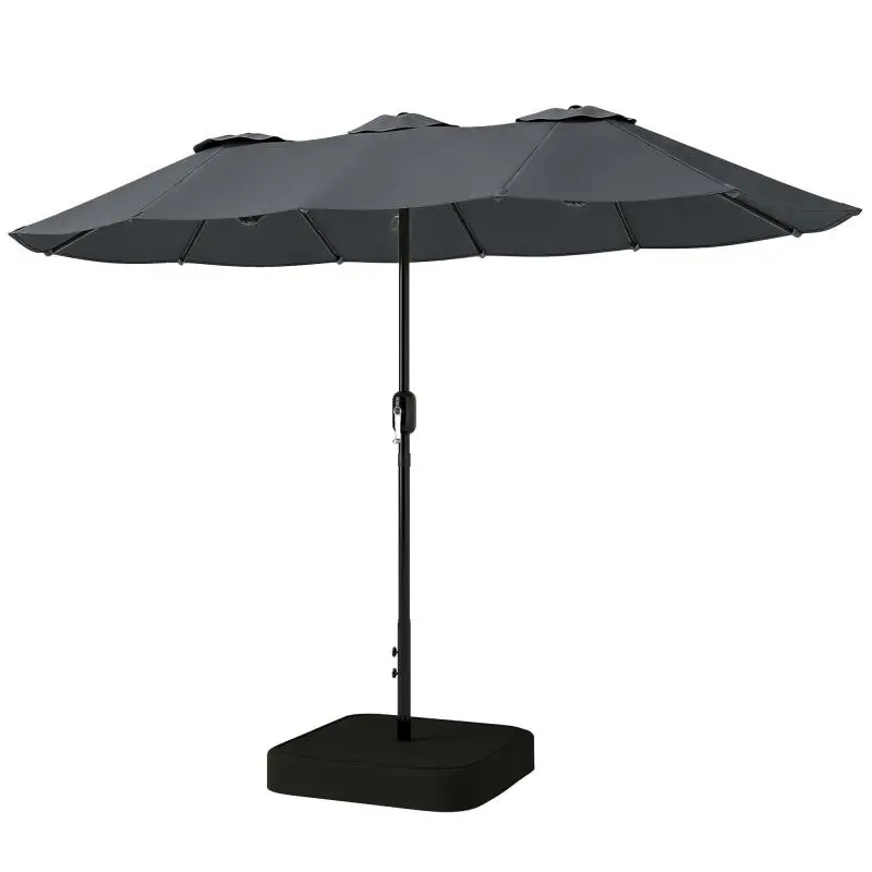 Double Garden Umbrella with Crank and Weight Bags