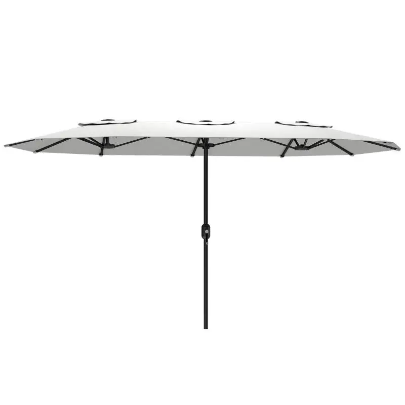 Double Garden Umbrella with Crank, 4.6 x 2.7 m