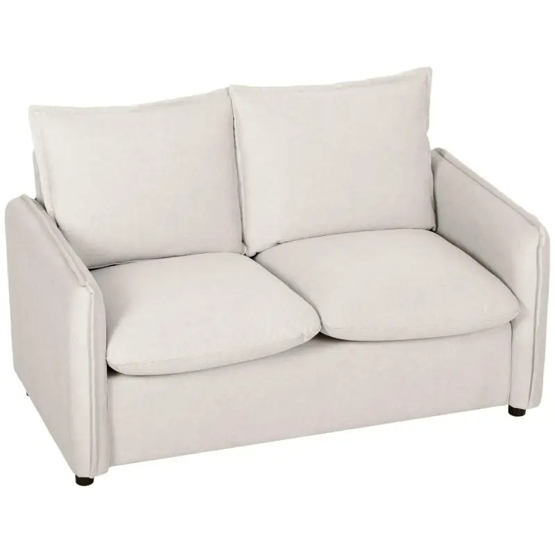2-Seater Sofa in Breathable Leather-Effect Fabric