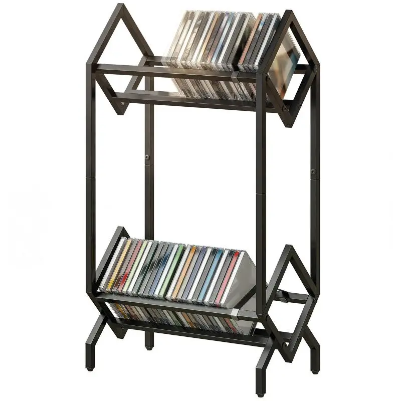 2-Tier CD Holder for 50 CDs, Black