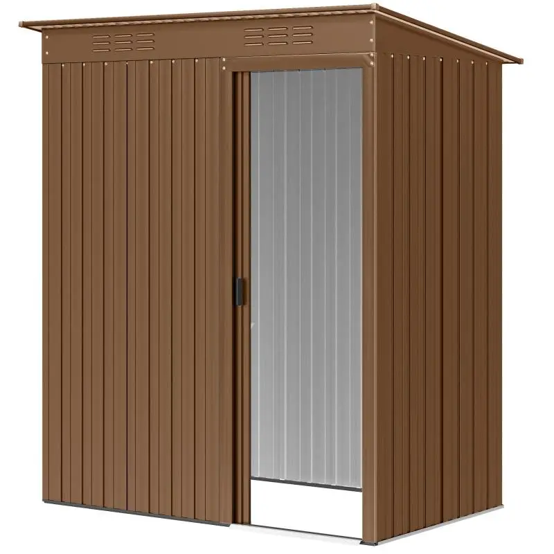 Metal Garden Shed with Sliding Door, 159 x 106 cm