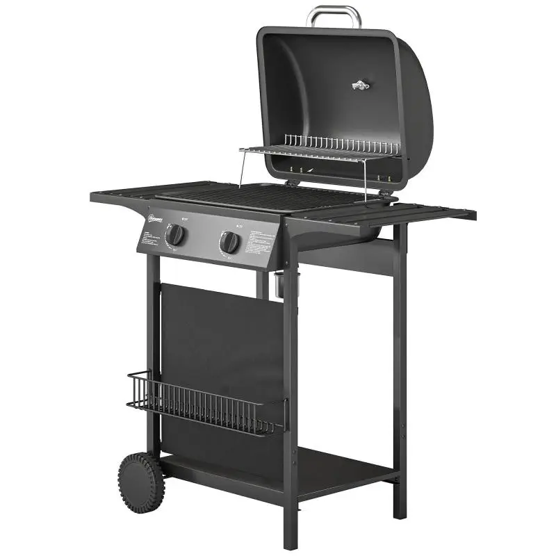 2-Burner Gas Barbecue with Side Shelves