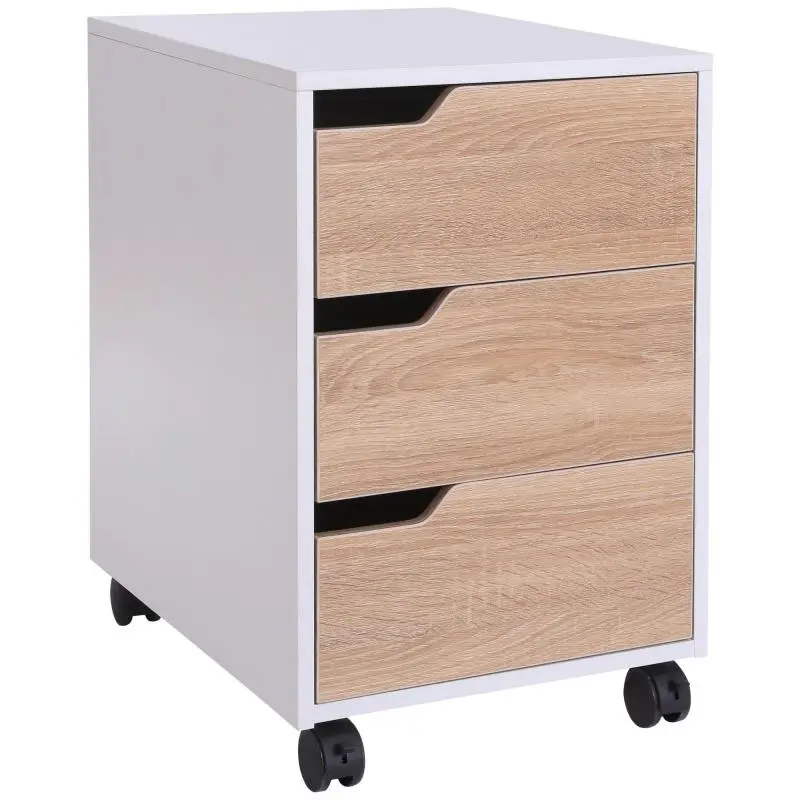 3-Drawer Mobile Filing Cabinet on Wheels