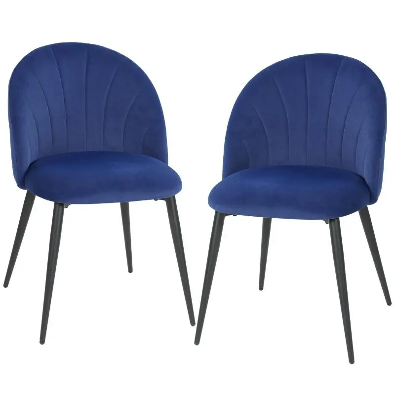 Set of 2 Shell-Back Dining Chairs, Blue