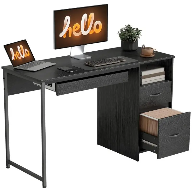 Desk with Drawers and Keyboard Tray, 120 × 52.3 × 76 cm
