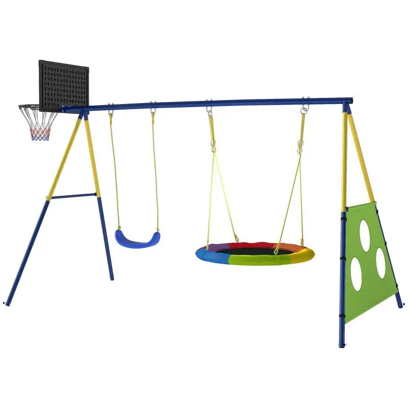 4-in-1 Garden Swing Set for Kids, Ages 3-8
