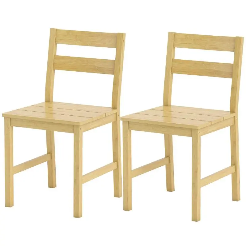Set of 2 Bamboo Dining Chairs