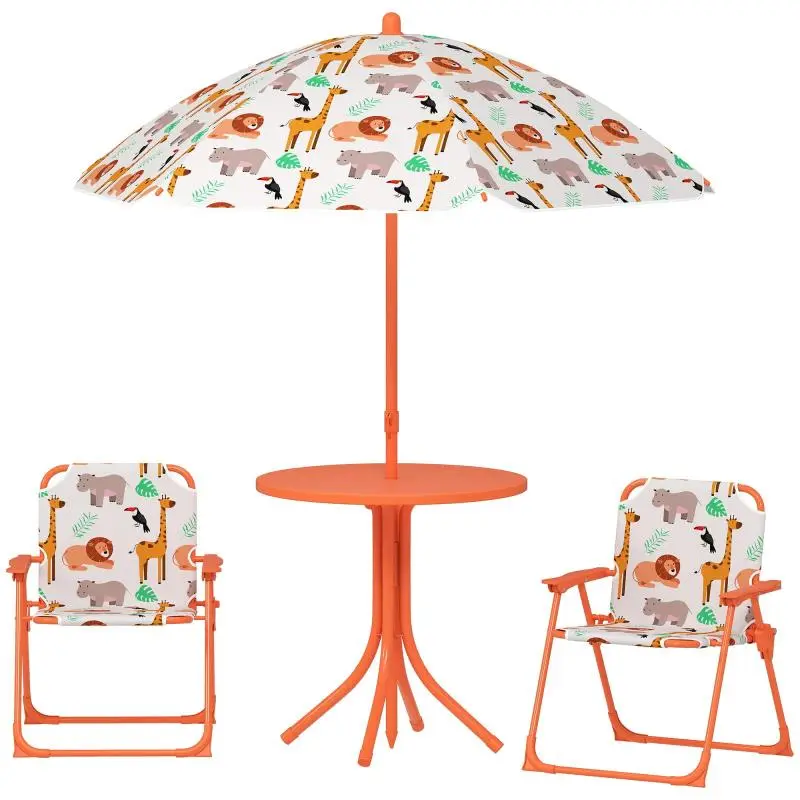 Children's Garden Picnic Set with Orange Parasol