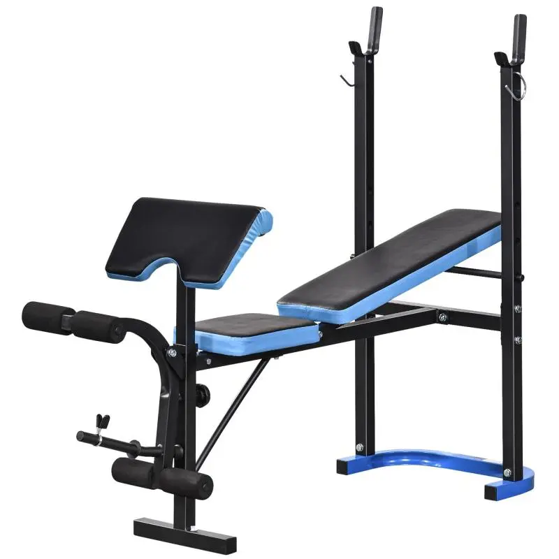 Multifunctional Weight Bench with Barbell Rack