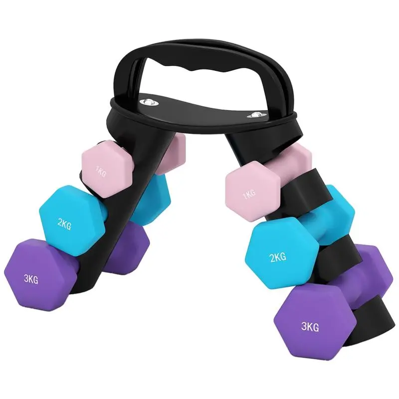 Dumbbell Set with Storage Rack, 6 Pieces