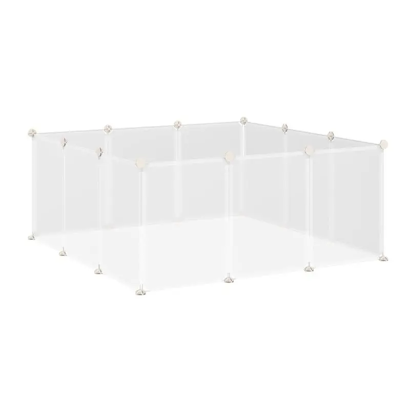 Modular Metal and PP Playpen, 12 Panels, White