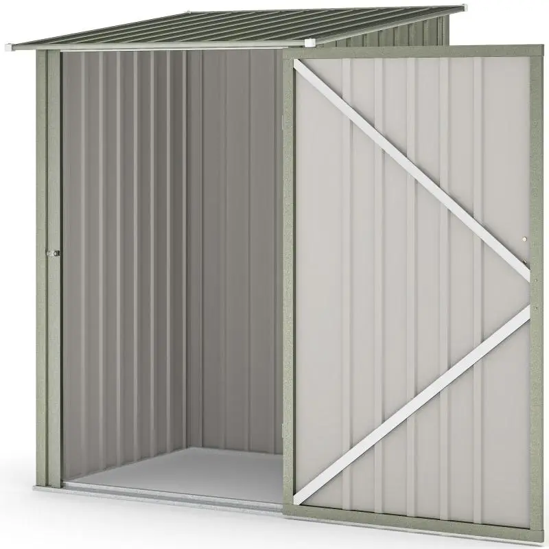 Galvanized Steel Garden Tool Shed with Hinged Door, 100x104x160 cm, Silver